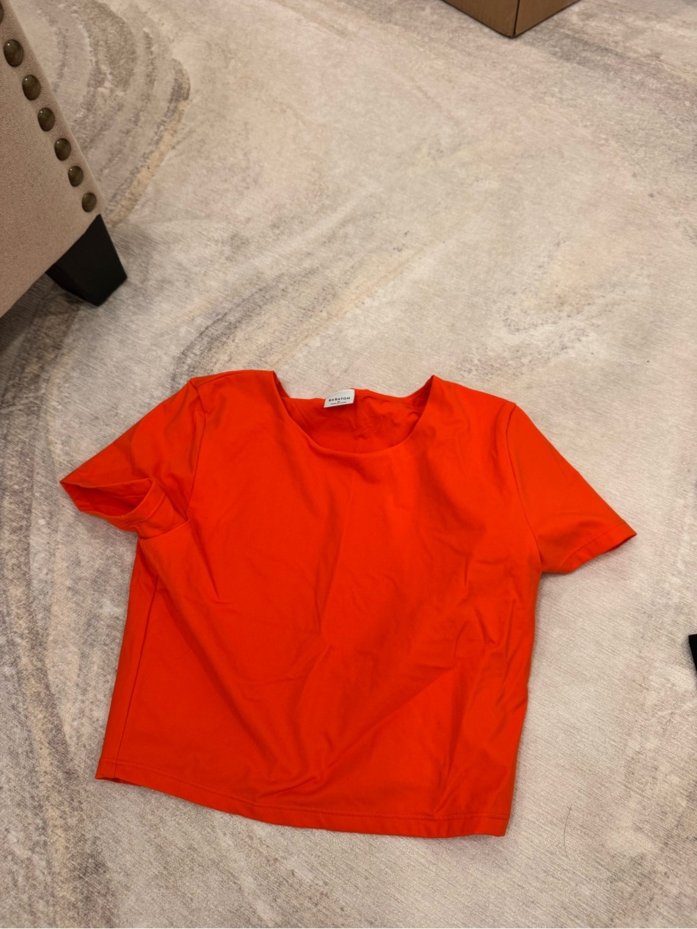 Aritzia Short Sleeve top in Bright Orange